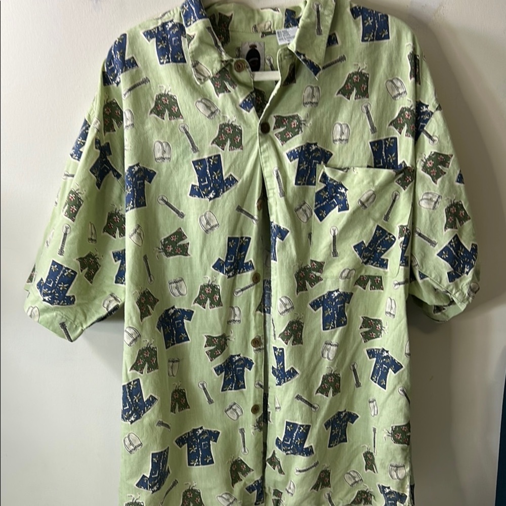 Vintage 90s BUGLE BOY Company Shirt Short Sleeve Button Down Men's‎ Size XL